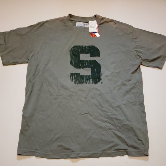 NWT Michigan State Spartans Football Basketball Green T-Shirt Large New With Tag - Picture 1 of 15